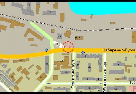 Cityscroll A in Kyiv, 1.86x1.27   Naberezno-Lugovaa st., 8B - Urkovskaa st. (v"ezd na AZS "WOG") scheme