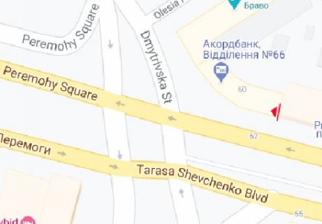 Video Billboard A in Kyiv Sevcenka bst., 60 (1raz. u 3 hv. bloci) [8.7x11.6 - 1st.], (rozsirenna 1080h810) - 478860 scheme