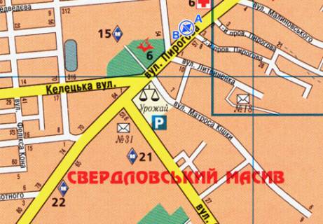 Backlight B in Vinnytsia, 2.3x3.14  Pirogova st., 46 scheme