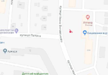 Billboard A in Lviv, 3x6  Vigovs'kogo st. - Patona st. scheme