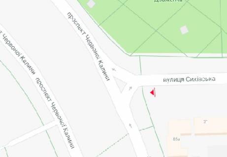 Billboard A in Lviv, 3x6  Cervonoi Kalini prosp. - Sihivs'ka st. scheme