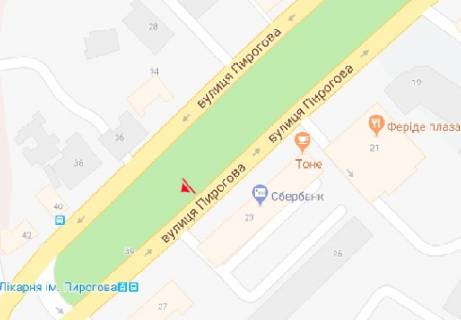 Cityscroll A in Vinnytsia, 1.7x1.2  Pirogova st. [No20] (skver) scheme