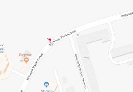 Backlight A in Kyiv, 2.3x3.14  Umans'ka st., 50 scheme