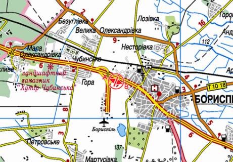 Billboard A in Boryspil, 3x6  Trasa M-03, Kiiv-Harkiv, 34100 scheme