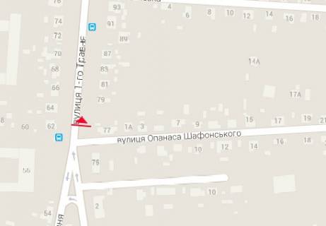 Billboard B in Chernihiv, 3x6  Mihajla Grusevs'kogo prosp., 77 - Molodcogo Oleksandra st. scheme