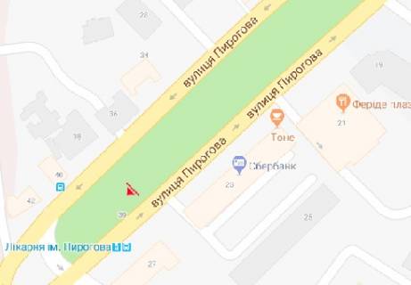 Cityscroll A in Vinnytsia, 1.7x1.2  Pirogova st. [No21] (skver) scheme