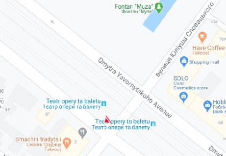 Backlight A in Dnipro (Dnipropetrovsk) Dmitra Avornic'kogo prosp. - Slovac'kogo Uliusa st. scheme