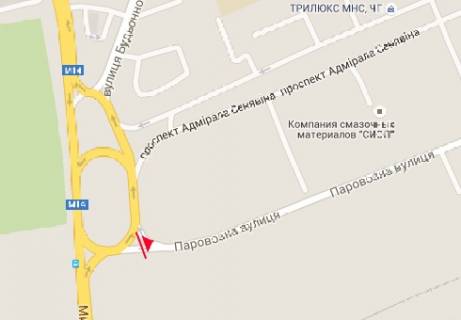 Billboard B in Kherson, 3x6  Admirala Senavina prosp. - Parovozna st. scheme