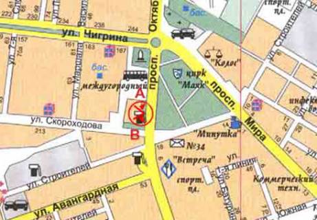 Billboard B in Mykolaiv Bogoavlenskij av. - Kuzneckaa st. scheme