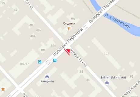 Prismatron, Prism B in Chernihiv, 3x6  Pobedy av. - Goncaa st. - 37090 scheme