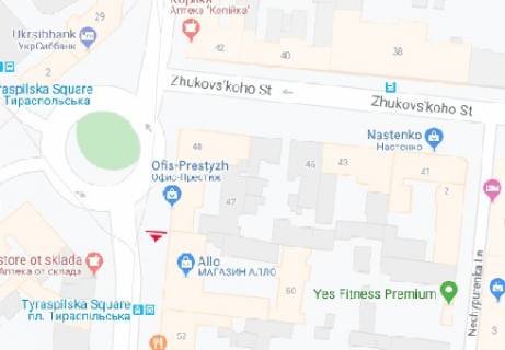 Citylight A in Odessa Preobrazenskaa st., 52 - Tiraspol'skaa pl-d' A, ostanovka scheme