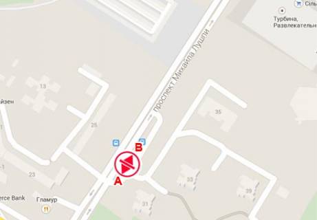 Billboard B in Sumi, 3x6  Mihajla Luspi prosp. - Harkivs'ka st. scheme