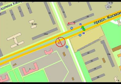 Prismatron, Prism A in Kyiv Komarova av. - Geroiv Sevastopola st. - 340161 scheme