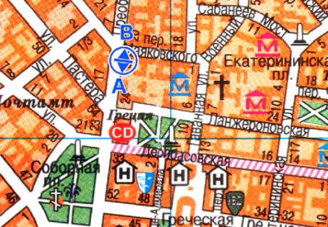 Citylight B in Odessa Preobrazenskaa st., 20 - Sepkina st., ostanovka scheme