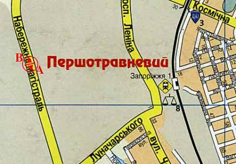 Billboard B in Zaporizhzhya, 3x6  Naberezna magistral', avtomobil'nij zavod, ceh avtotransportu scheme