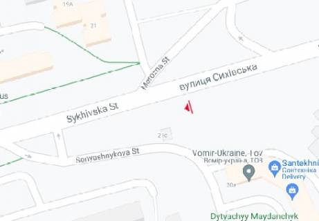 Billboard A in Lviv, 3x6  Sihovs'ka st. - Sonasnikova st. scheme