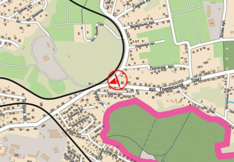 Billboard A in Lviv, 3x6  Bogdanivs'ka st. - Glinans'kij Trakt st. scheme