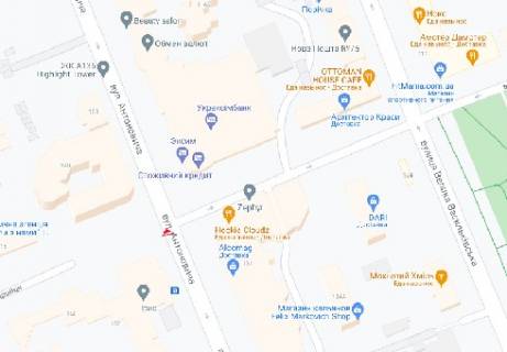 Video Billboard A in Kyiv, 2.32x3.14  Antonovica st. - Ezi Gedrojca st., (rozsirenna 480h336) - 410058 scheme