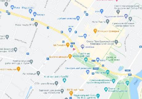 Video Billboard A in Sumi, 2.3x3.14  Kuznecna st., (rozsirenna 480h336) - 481227 scheme