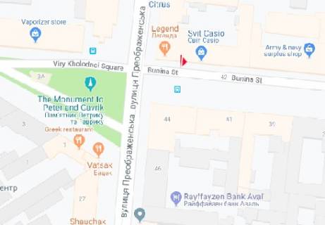 Citylight B in Odessa Bunina st., 36 B scheme