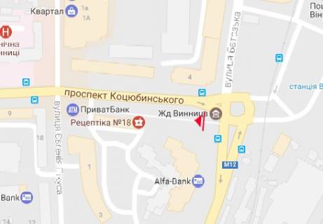 Scrolller, Scroll A in Vinnytsia, 2.32x3.14  Kocubins'kogo st. - Privokzal'na st. - 9421 scheme
