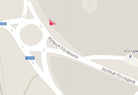 Billboard A in Chernihiv, 3x6  Kozac'ka st. - Lubec'ka st. - Gromads'ka st. scheme