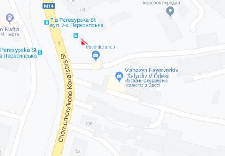 Billboard A in Odessa, 3x6  Cornomors'kogo Kozactva st., 112 scheme