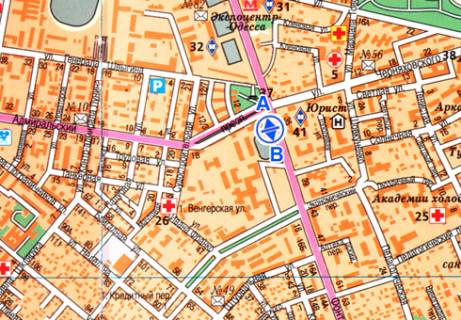 Citylight A in Odessa 5-a st. B.Fontana st. - Admiral'skij av. No1(iz centra) A ostanovka scheme