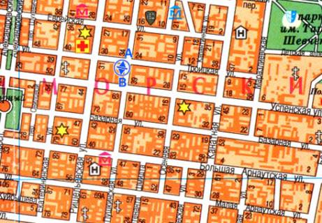 Citylight A in Odessa, 1.8x1.2  Puskinskaa st., 36 - Troickaa st. A scheme