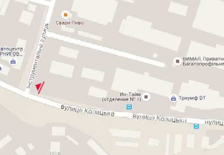 Prismatron, Prism B in Chernihiv Kazackaa st. - Instrumental'naa st., 3 - 321463 scheme