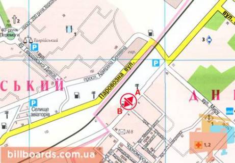 Billboard B in Kherson, 3x6  Berislavs'ke sose, 6 scheme