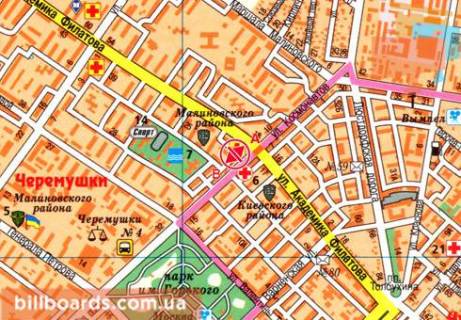 Billboard B in Odessa, 3x6  Kosmonavtiv st., 14 scheme