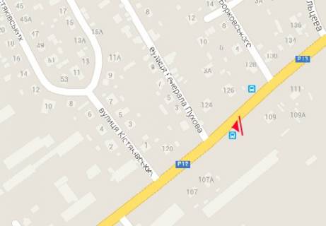 Billboard A in Chernihiv Sevcenko st. -  Vasilia Dunina-Borkovskogo st., ot centra scheme