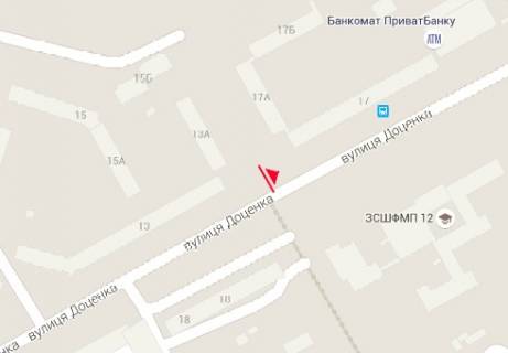 Billboard A in Chernihiv, 3x6  Docenka st., 13A - Docenka st., 17A scheme