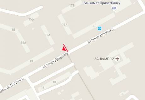 Billboard B in Chernihiv, 3x6  Docenka st., 13A - Docenka st., 17A scheme