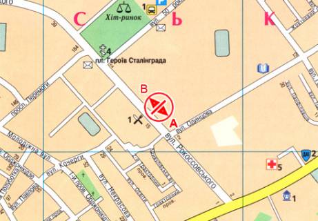 Billboard B in Chernihiv, 3x6  Rokossovs'kogo st., 12 scheme