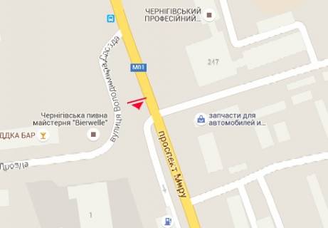 Billboard B in Chernihiv Mira av. - Mira av., 247 scheme