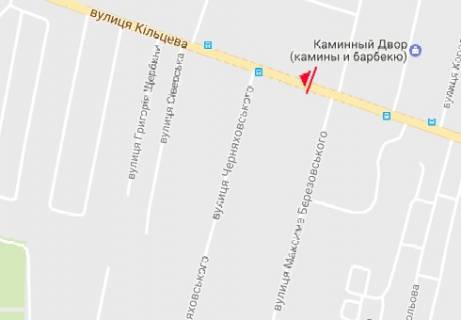 Billboard B in Chernihiv Kol'cevaa st. - Arhitekturnaa st. scheme