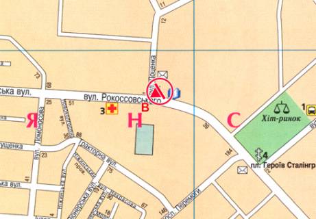 Prismatron, Prism B in Chernihiv, 3x4  Rokossovskogo st. 22-a - Docenka st.  - 14521 scheme