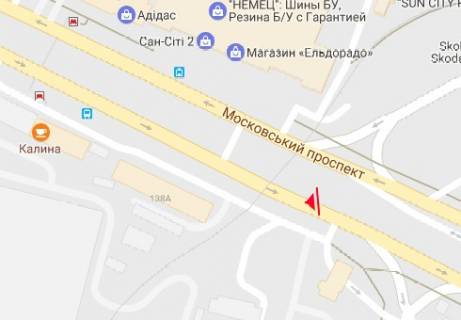 Billboard A in Kharkiv Moskovskij av., 138v scheme