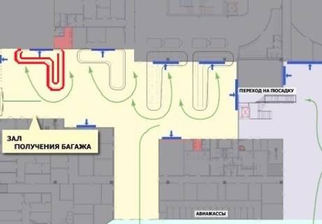 Non-Standard A in Kyiv Zona polucenia bagaza (Terminal A) scheme