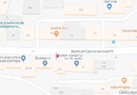Cityscroll A in Kyiv, 1.86x1.27   Saksaganskogo st., 36 (naprotiv) scheme
