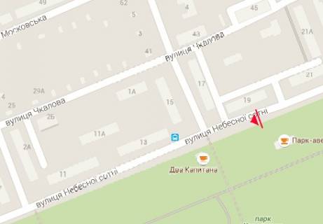 Billboard A in Kherson, 3x6  Nebesnoi sotni st. (40-ricca Zovtna st.) - Stepana Razina st. scheme