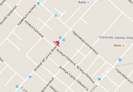 Billboard A in Kherson, 3x6  Universitets'ka st. - Cornomors'ka st. scheme