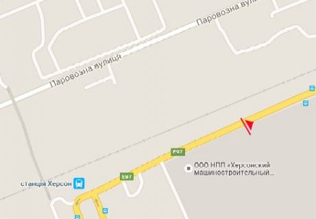 Billboard B in Kherson, 3x6  Berislavs'ke sose, zavod im. Petrovs'kogo scheme