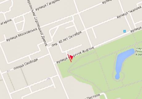 Billboard B in Kherson, 3x6  Nebesnoi Sotni st.(40 rokiv Zovtna st.), navproti bud. No1 scheme