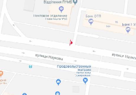 Billboard A in Lviv, 3x6  Naukova st., 96 scheme