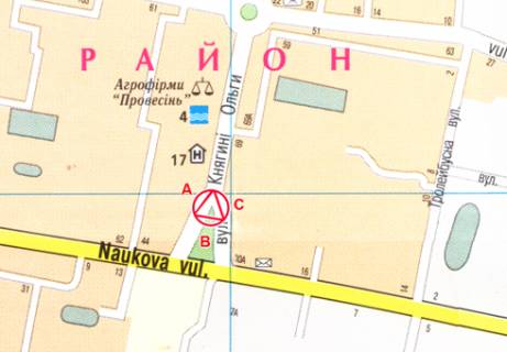 Billboard C in Lviv, 3x6  Knagini Ol'gi st., 114 scheme