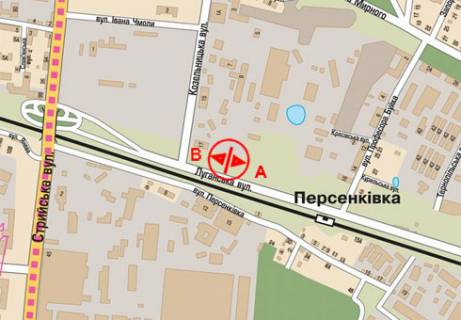Billboard B in Lviv, 3x6  Luganskaa st., 100m do st. Kozel'nickaa scheme
