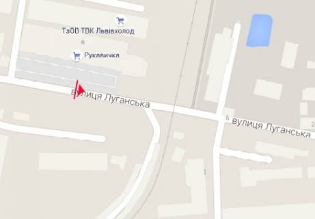 Billboard A in Lviv Luganskaa st., mezdu pr-tom Krasnoj Kaliny i st. Zelenoj scheme